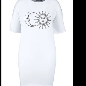 Sun and moon t shirt dress